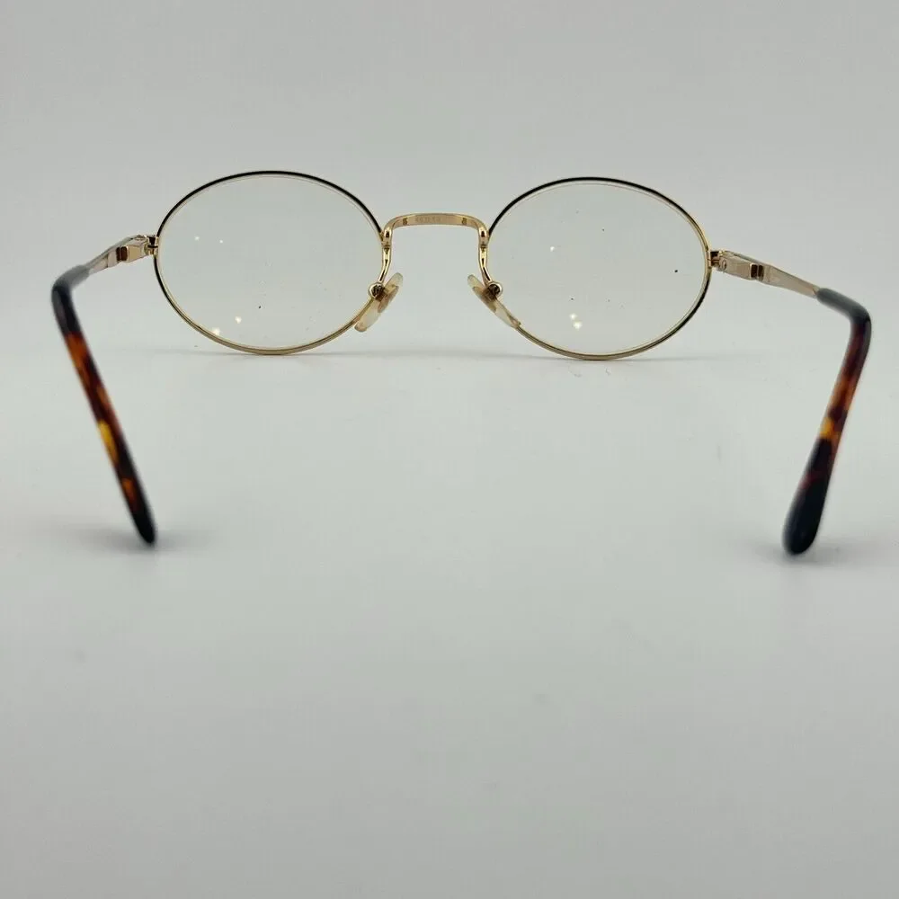 L'amy Paris Eyeglasses Frame Kids 204 gold Round‎ 46-18-130 Brown H13083